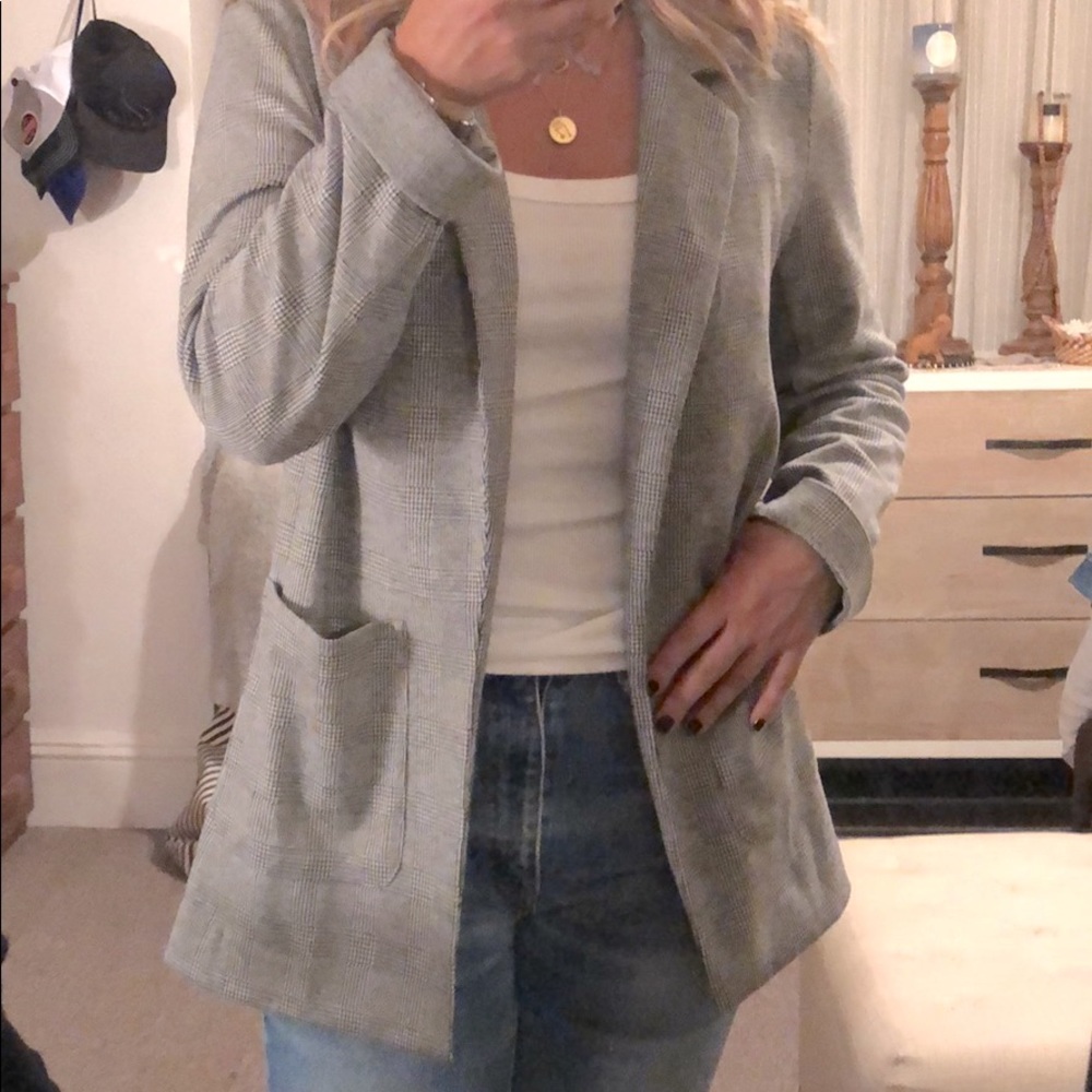 Grey pinstripe light blazer
